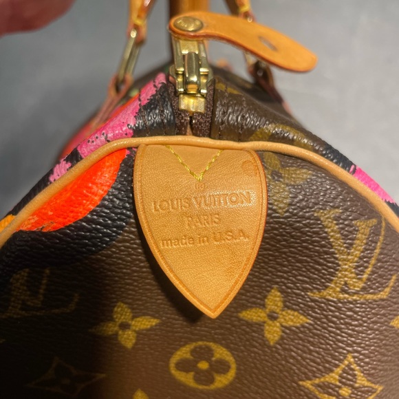 LOUIS VUITTON MONOGRAM ROSES SPEEDY 30 HANDBAG (2008) - Picture 8 of 16
